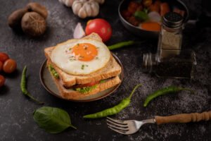 Sandwiches with Bread and Eggs